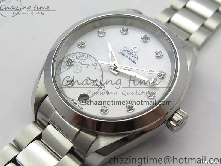 0512 Flexible Aqua Terra 150M 34mm Ladies SS VSF 1:1 Best Edition White MOP Dial Diamonds Markers on SS Bracelet A 7930